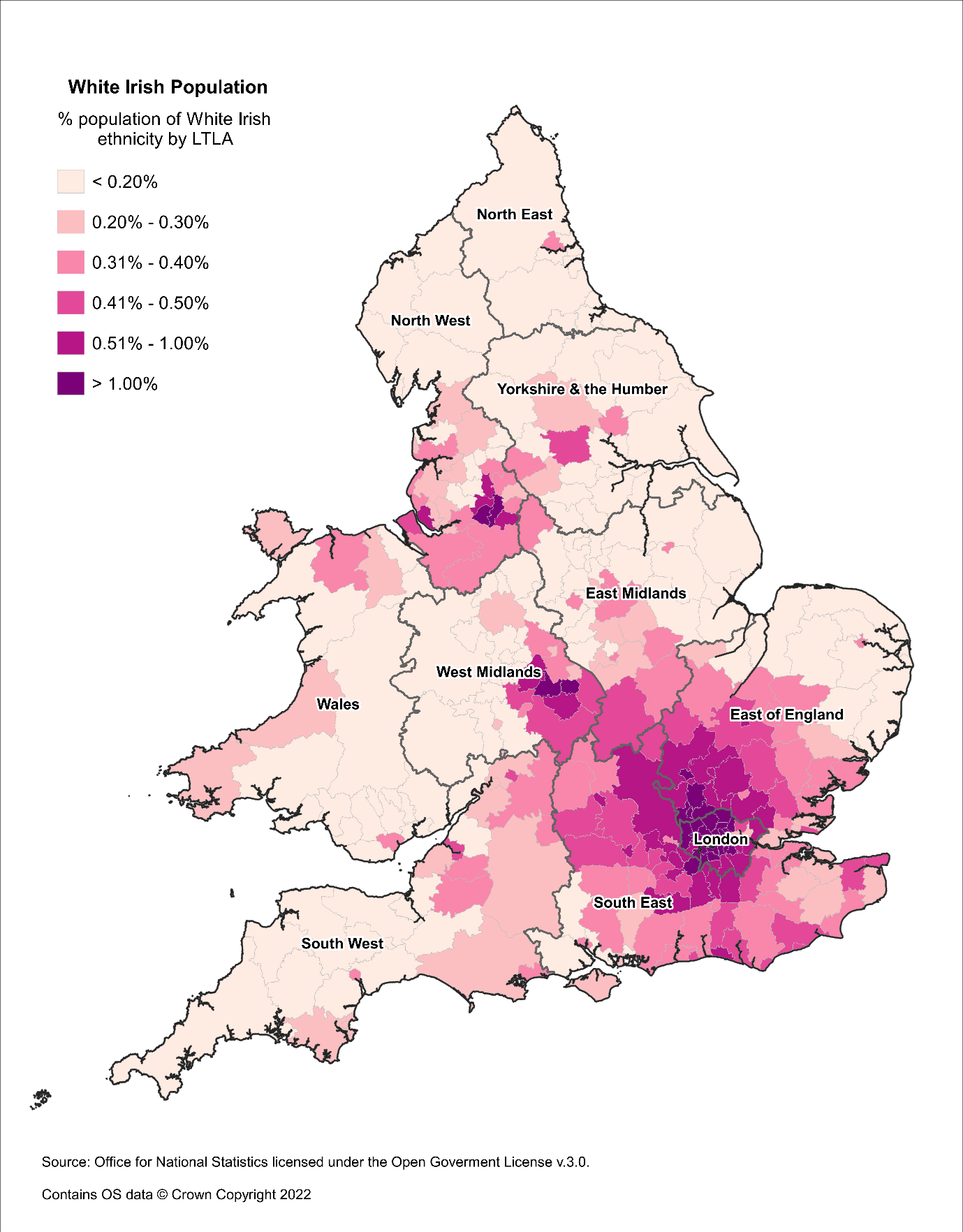 irish traveller population in england