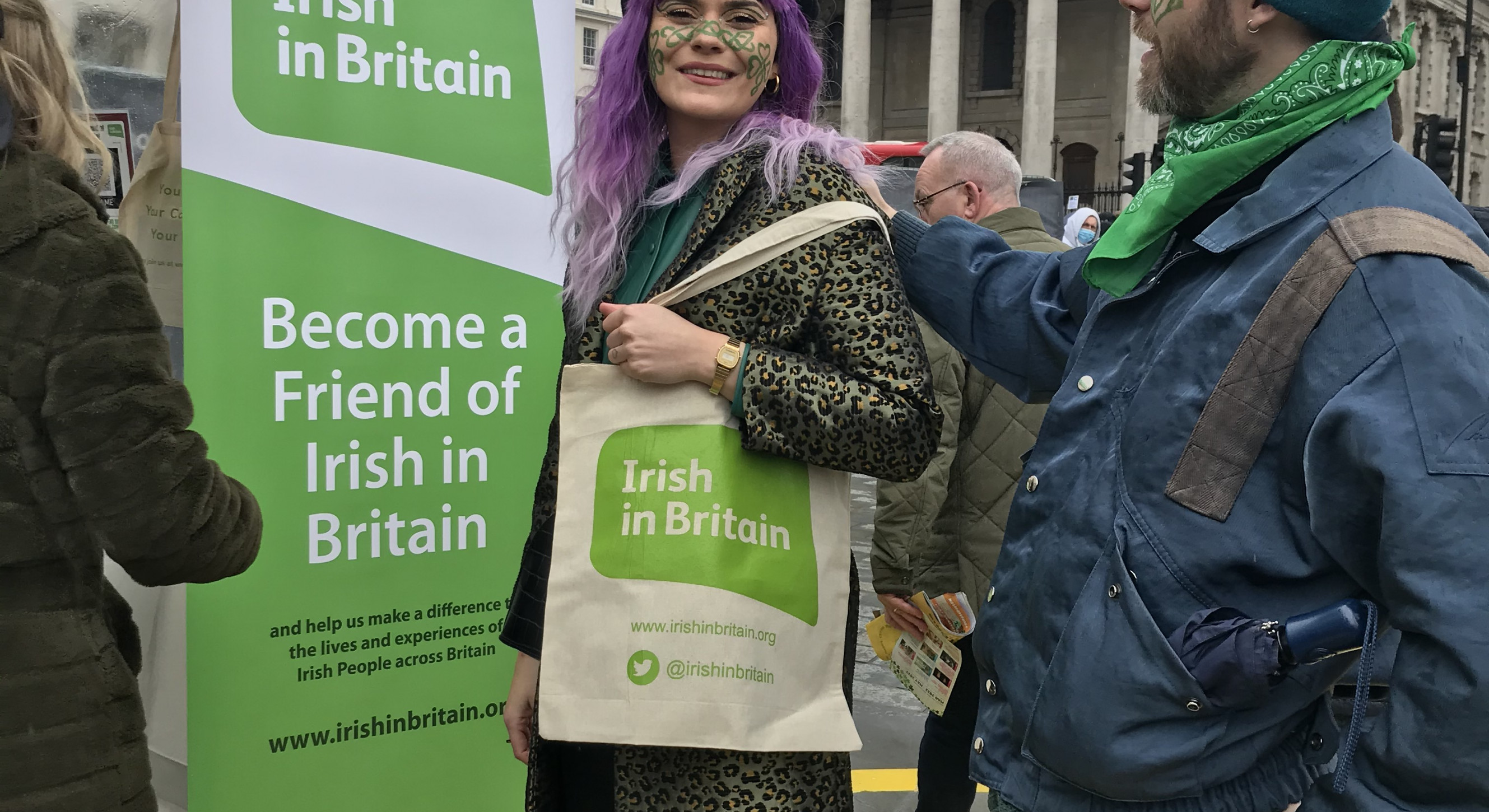 The proud new owner of an Irish in Britain tote bag.