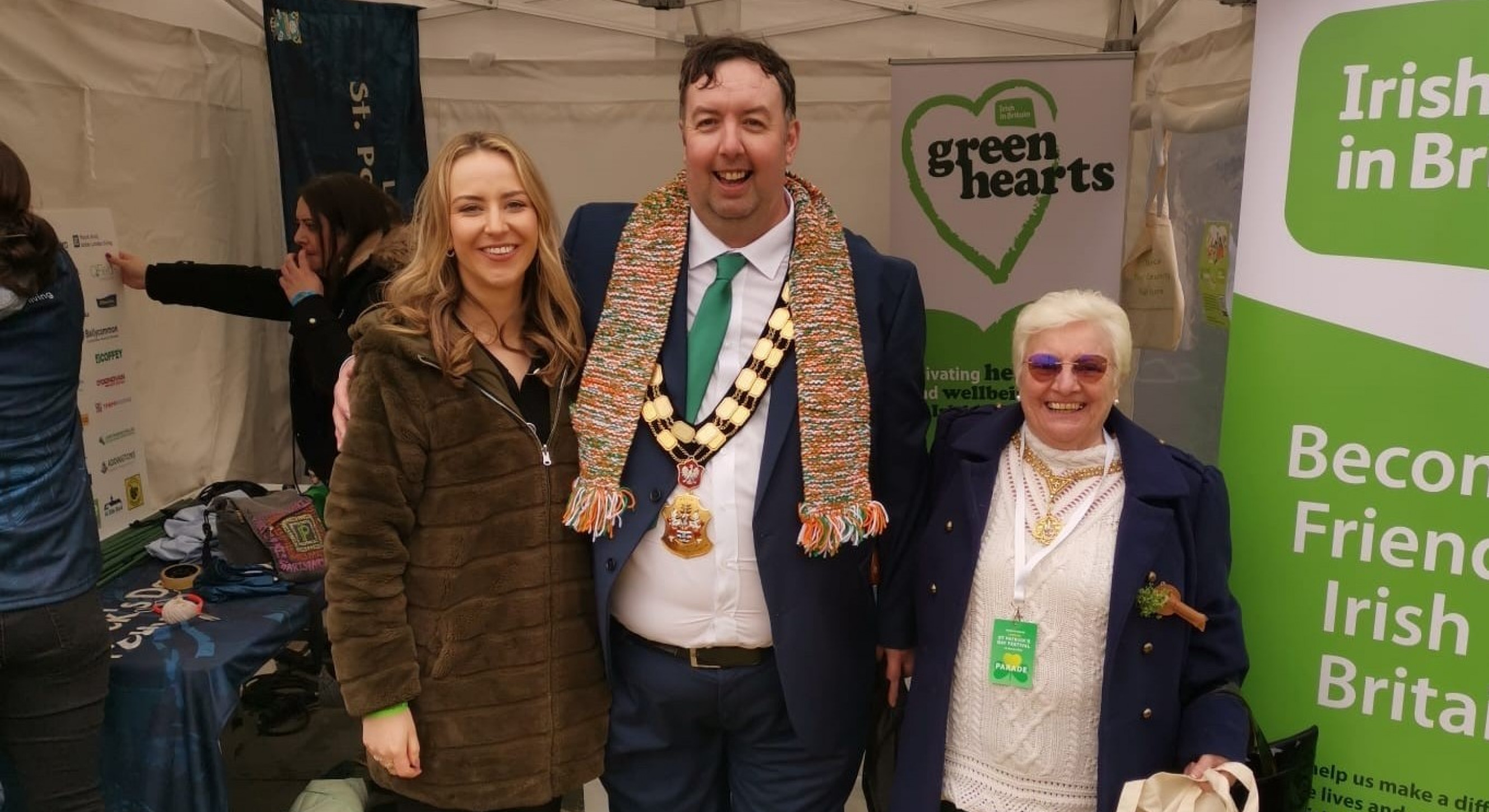 The Irish-born Mayor of Islington, Troy Gallagher, visited the Irish in Britain stand.