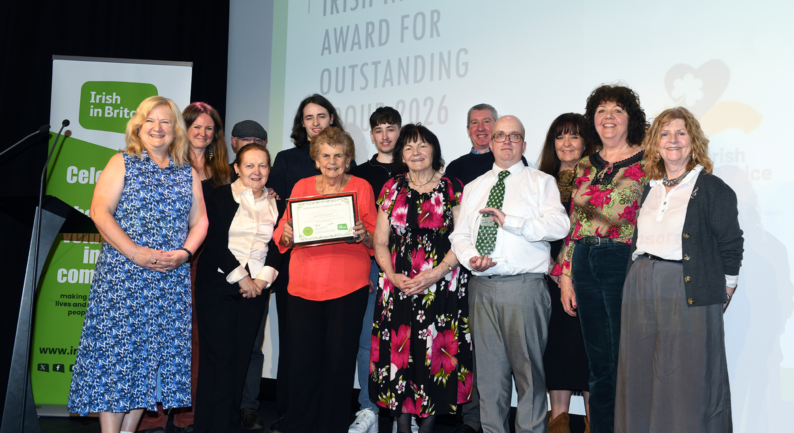 Louise with Group finalists: Irish Elderly Advice Network Lunch Club Volunteers