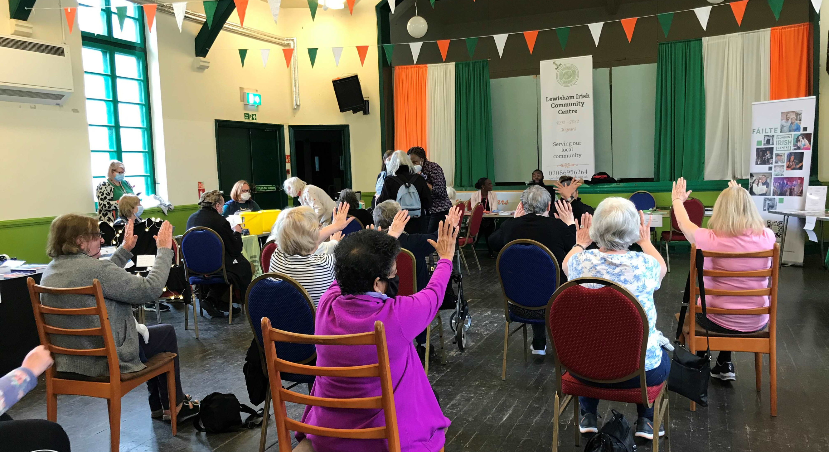 Exercise class in Lewisham Irish Community Centre