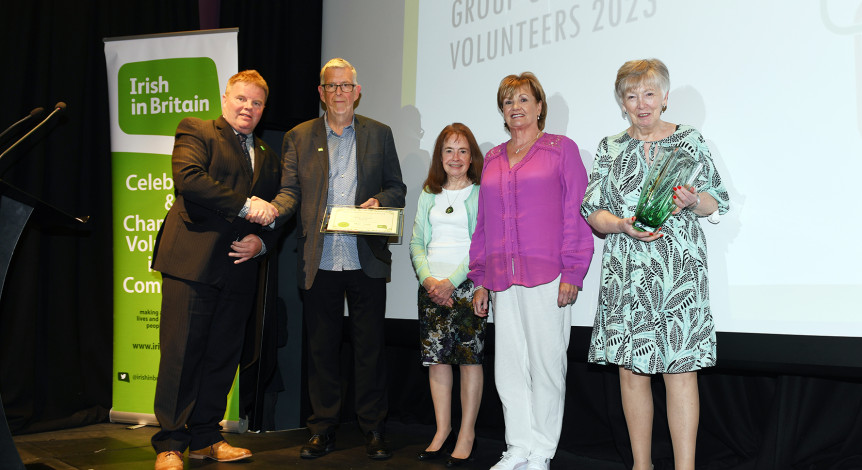 Ashford Place help at Hand volunteers, winner of group catergory 2023, with sponsor Michael Doolin.